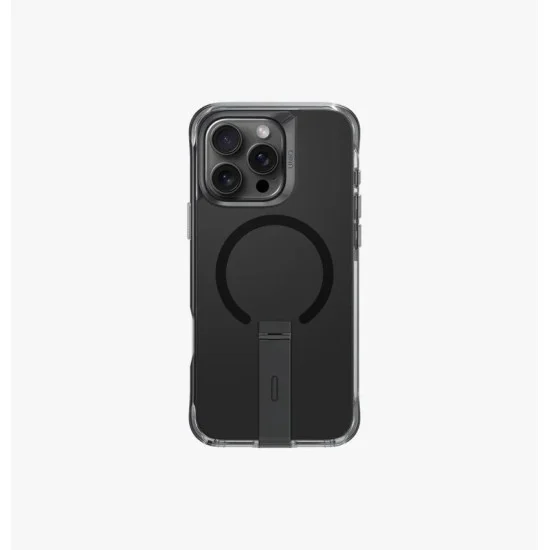 Cover Iphone 16 Pro Charging Eleva With Vertical Stand Uniq - Black